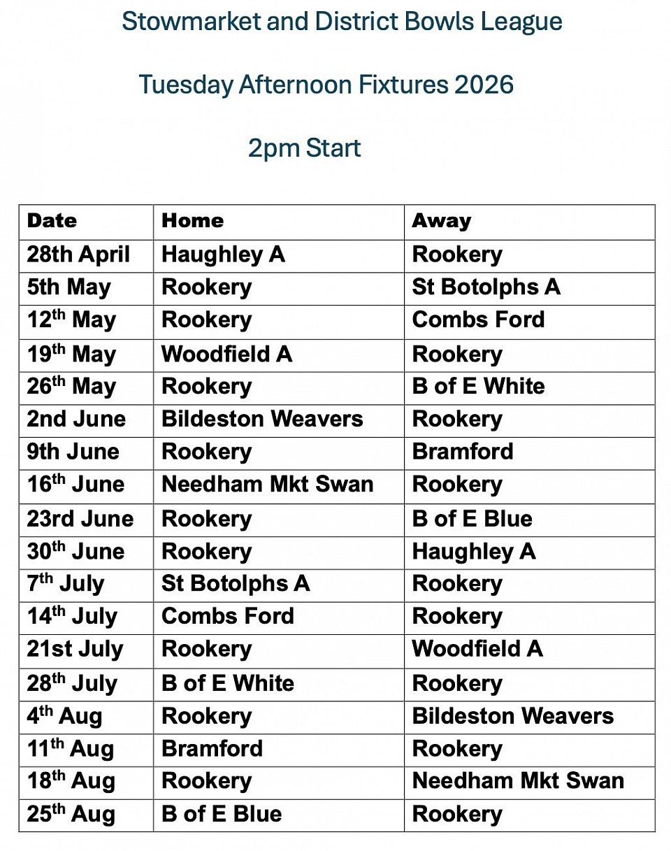 Tuesday Afternoon League 2026