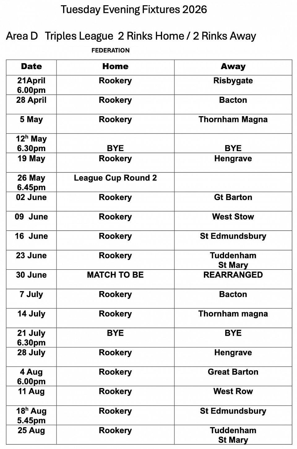 Area D Triples League 2026